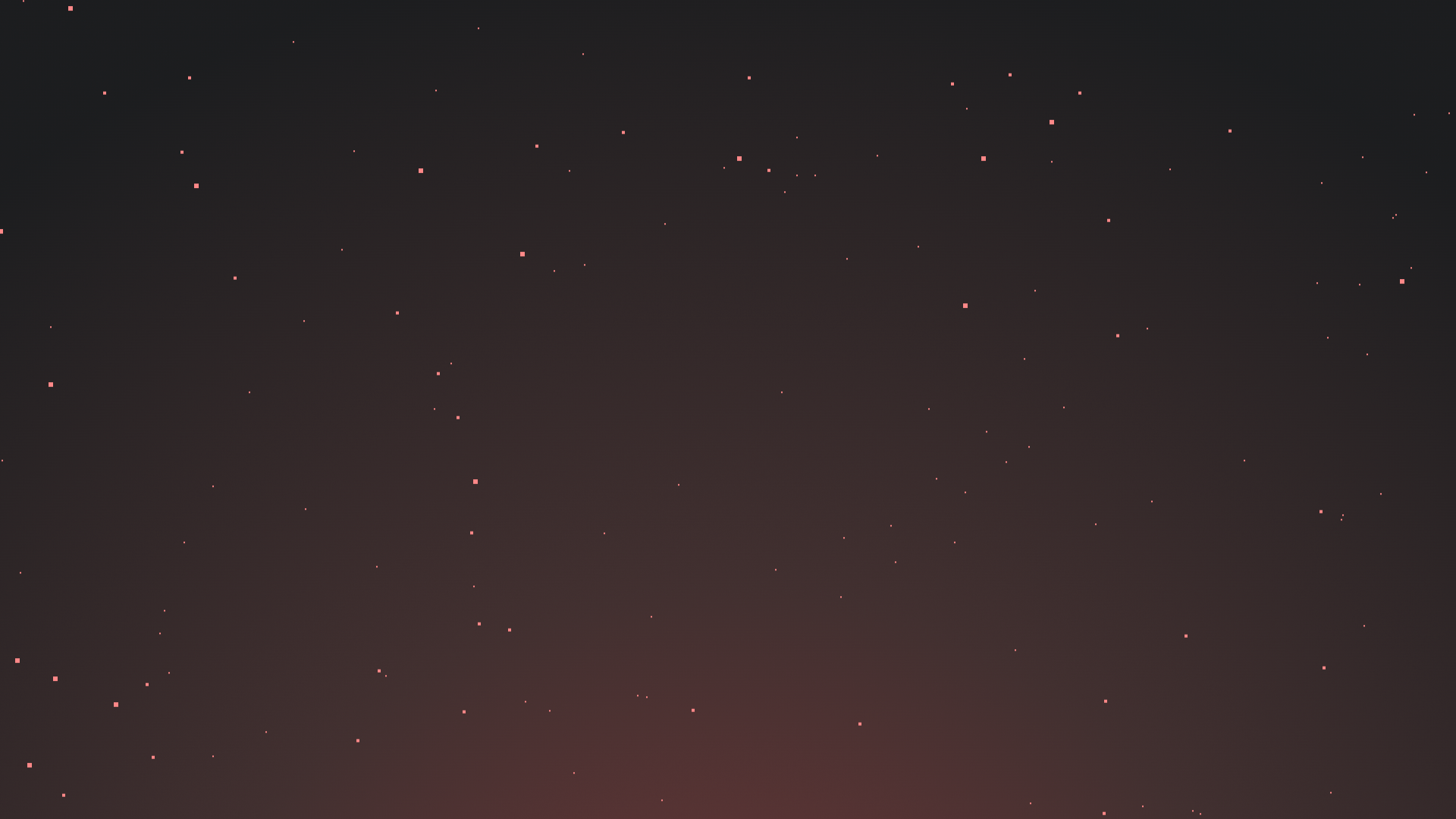 A red background with particles floating